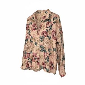 Saltwater Luxe Floral Button Front Blouse Women’s Size Large Romantic Boho Top